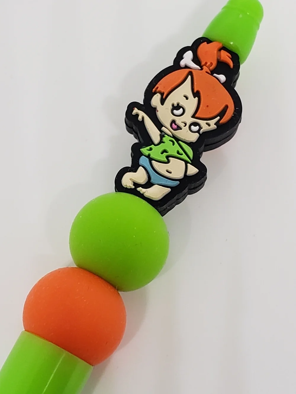 Handmade Flintstones Pebbles Flintstone Beaded Silicone Focal Bead Pen